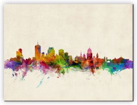 Extra Small Quebec Canada Watercolour Skyline (Canvas)