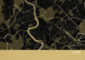 Rome City Street Map Print Straw