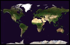 Large Satellite Map of the World (Pinboard & framed - Black)