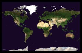 Small Satellite Map of the World (Pinboard & framed - Black)