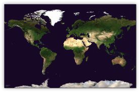 Small Satellite Map of the World (Canvas)