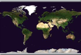 Small Satellite Map of the World (Hanging bars)