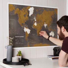 Scratch the World�� black edition map print