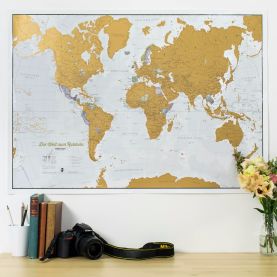 Scratch the World�� - German Language (Pinboard & wood frame - Black)