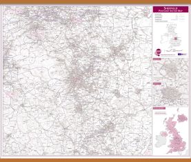 Sheffield Postcode Sector Map (Wooden hanging bars)