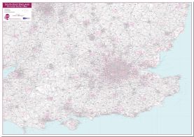 South East England Postcode District Map (Pinboard)