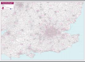 South East England Postcode District Map (Hanging bars)