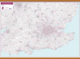 South East England Postcode District Map (Wooden hanging bars)