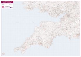 South West England Postcode District Map (Pinboard)