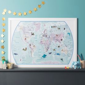 World Illustrated Sticker Map (Paper Single Side Lamination)