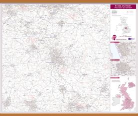 Stoke on Trent Postcode Sector Map (Wooden hanging bars)