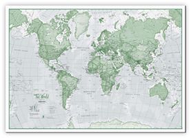 Small The World Is Art - Wall Map Green (Canvas)
