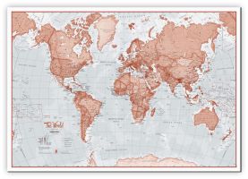 Small The World Is Art - Wall Map Red (Canvas)