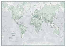 Large The World Is Art - Wall Map Rustic (Pinboard)