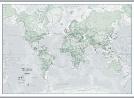 Large The World Is Art - Wall Map Rustic (Hanging bars)