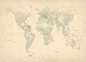 Typography World Map of Cities