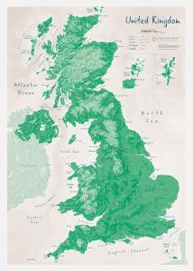 UK as Art Map - Shamrock (Matt Art Paper)