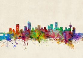 Vancouver Canada Watercolour Skyline