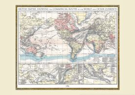 Vintage British Empire World Map 1896