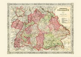Vintage Johnsons Map of Germany No 3