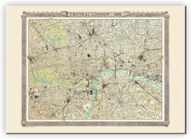 Extra Small Vintage London Map from the Royal Atlas 1898 (Canvas)
