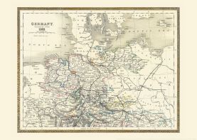 Vintage Map of Northern Germany
