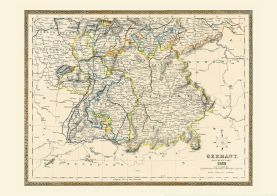 Vintage Map of Southern Germany