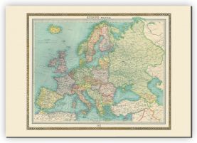 Extra Small Vintage Political Europe Map 1922 (Canvas)