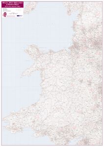 Wales, West Midlands and North West Postcode District Map