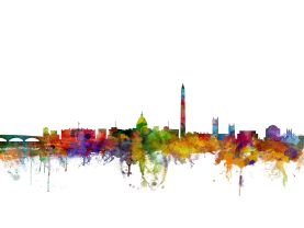 Washington DC Watercolour Skyline