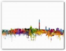 Extra Small Washington DC Watercolour Skyline (Canvas)
