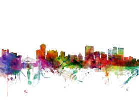 Winnipeg Canada Watercolour Skyline