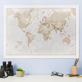 Medium The World Is Art - Wall Map Neutral (Silk Art Paper)