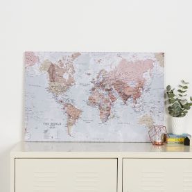 Medium Executive World Wall Map Political (Canvas)