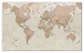 Huge Antique World Map (Rolled Canvas - No Frame)