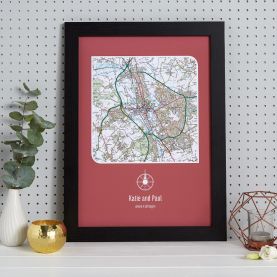 Personalised Postcode Map Print