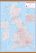 Large British Isles Postcode Map (Rolled Canvas with Wooden Hanging Bars)
