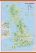 Large Primary UK Wall Map Physical (Rolled Canvas with Wooden Hanging Bars)