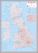 Large British Isles Postcode Map (Pinboard & framed - Silver)