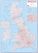 Large British Isles Postcode Map (Pinboard)