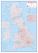 Large British Isles Postcode Map (Wood Frame - White)