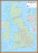 Large British Isles Sales and Marketing Map (Wood Frame - Teak)