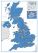 Football Fan's Football Grounds Map Blue (Wood Frame - White)