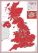 Football Fan's Football Grounds Map Red (Pinboard & framed - Silver)
