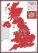 Football Fan's Football Grounds Map Red (Wood Frame - Black)