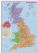 Large Primary UK Wall Map Political (Pinboard)