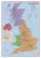 Large Primary UK Wall Map Political (Wood Frame - White)