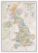 Large UK Classic Wall Map (Wood Frame - White)