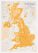 UK as Art Map - Saffron (Matt Art Paper)