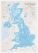 UK as Art Map - Cerulean (Matt Art Paper)